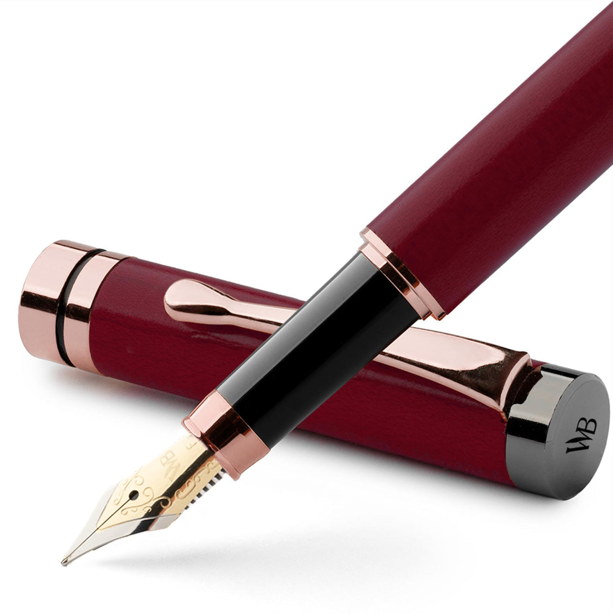 Wordsworth & Black Bamboo Wood Fountain Pen Set for Writing, Fine Nib