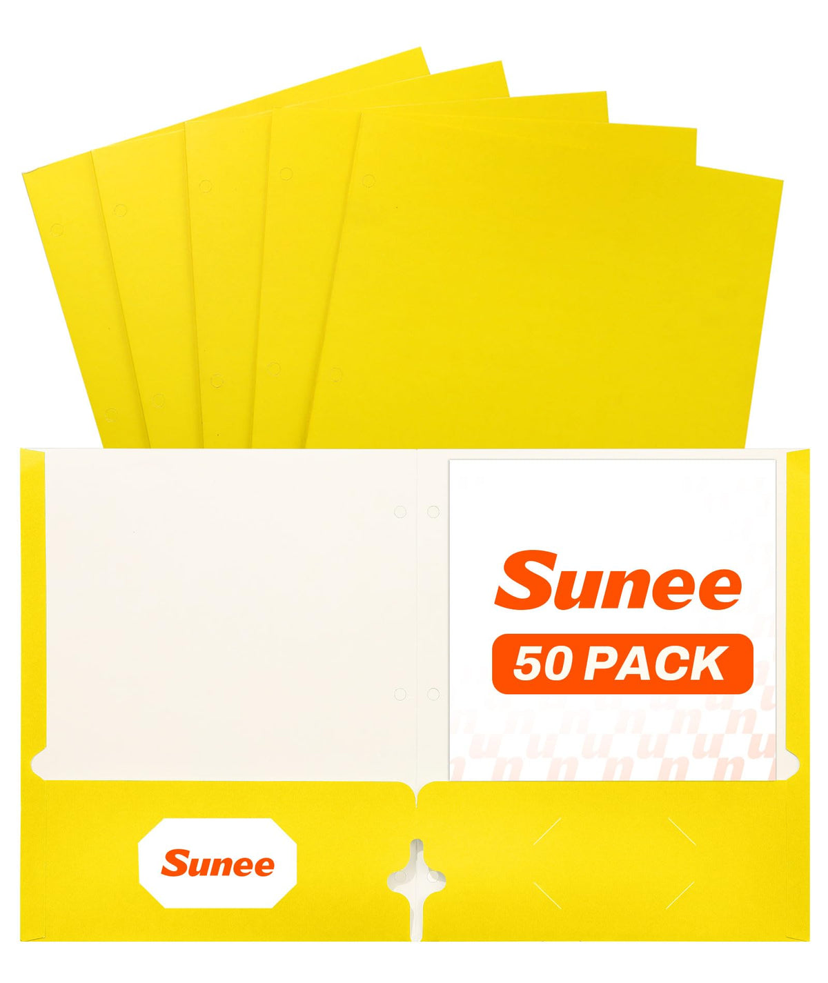 SUNEE Folders with Pockets 3 Hole Punched(50 Pack, Dark Blue), 2 Pocket Folders Fit Letter Size Paper, Paper File Folder for School Office Home Bussiness