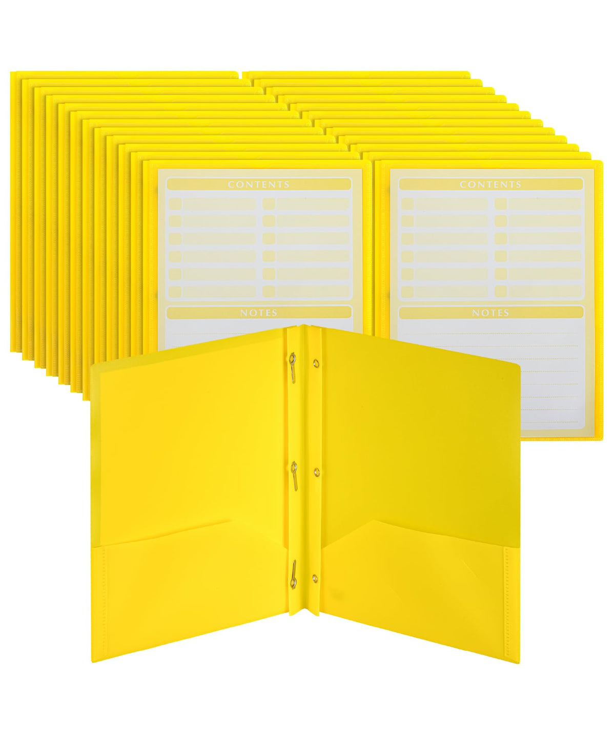 Mr. Pen- Plastic Folders with Pockets and Prongs, 5 Pack, Letter Size