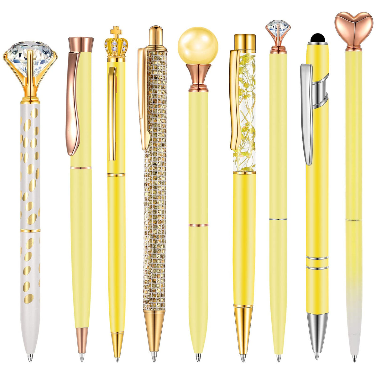 Janmini 9pcs Fancy Ballpoint Pens Glitter Journaling, Dark Blue