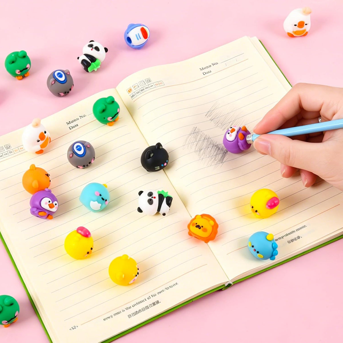 100 Pcs Animal Pencil Top Erasers for Kids Desk Pets Cute Fun Eraser for Pencils Pencil Cap Erasers for Kids Class Treasure Box Game Rewards,Party Favors Classroom Must Haves