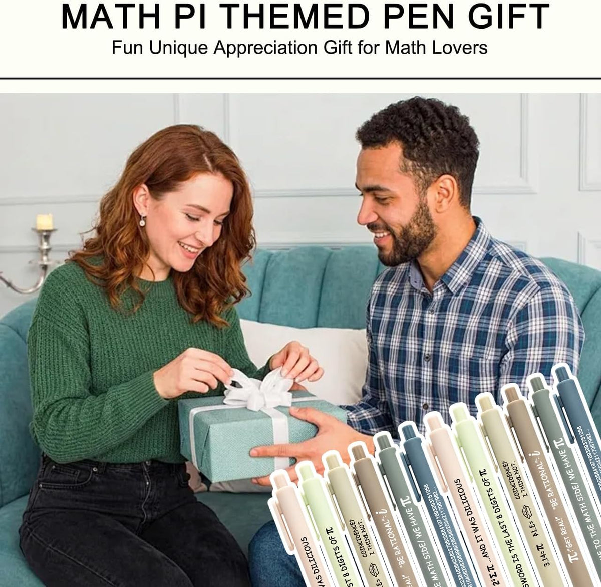 12 Pack Pi Day Ballpoint Pens, Black Ink Math Humor Quote Writing Instruments for Engineers Students, Practical Stationery Set, Retractable Pens for Classroom Office