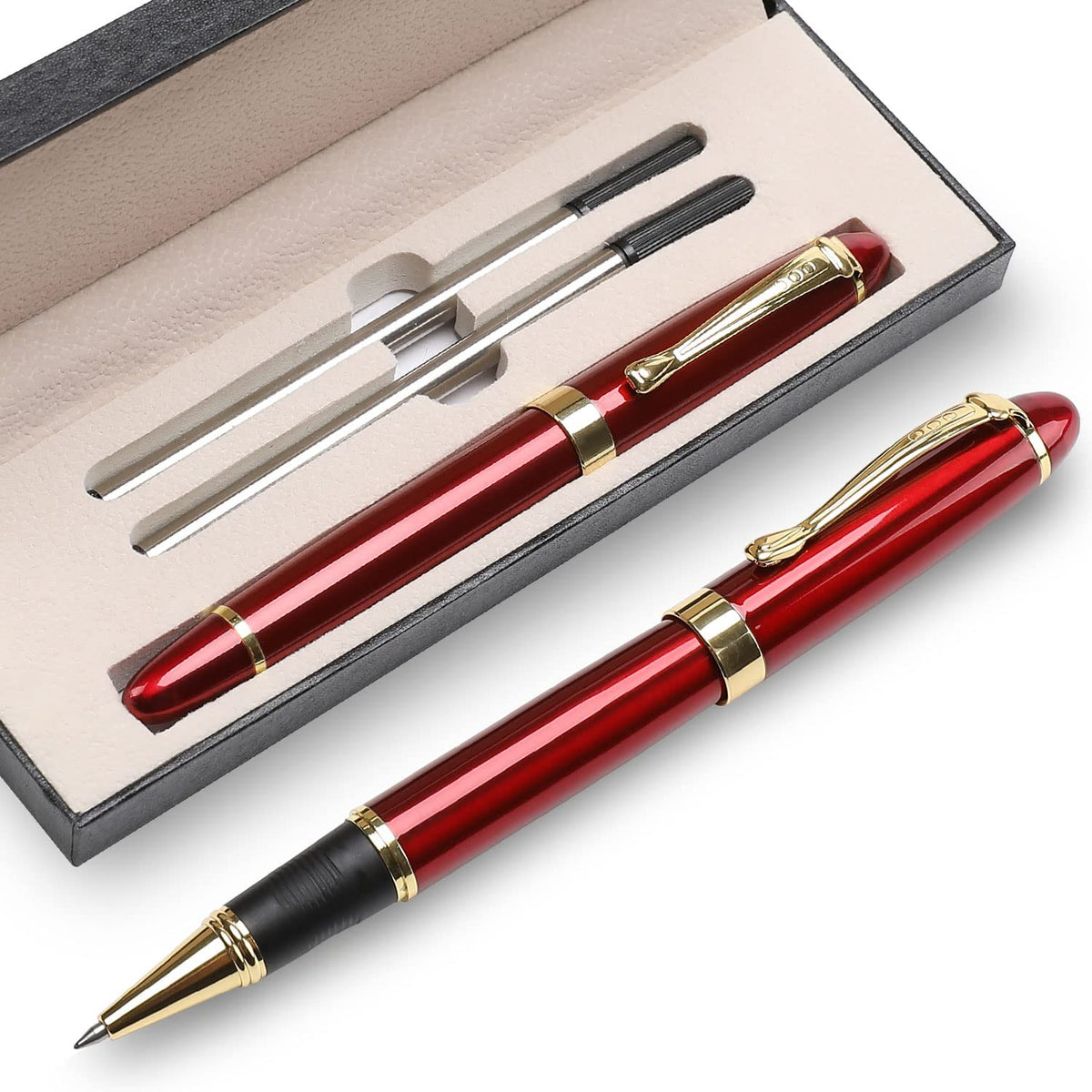 YIVONKA Luxury Ballpoint Pens Nice Ball Pen Best Gift for Men Professional Executive Office BallPens Classy Gift Box Ballpoint Black Refill Line width 0.5mm (Blue)