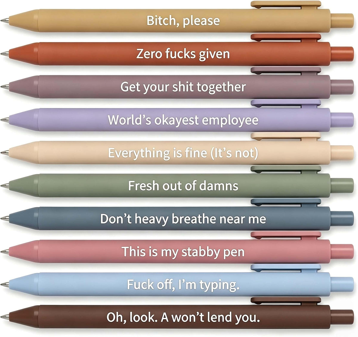 10Pcs Funny Pens Set, Novelty Office Supplies for for Adults
