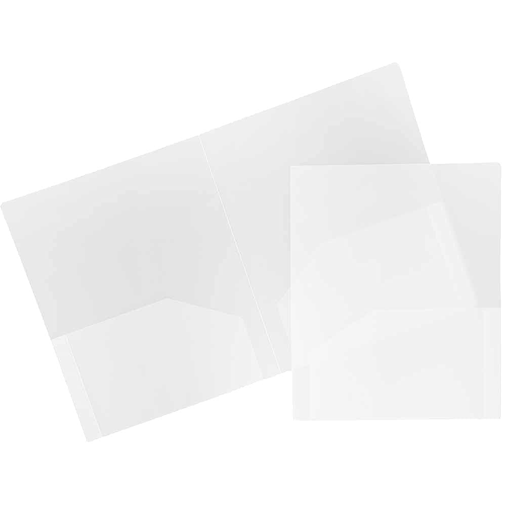 JAM PAPER Heavy Duty Plastic 2 Pocket Extra Tough School Folders - Assorted Primary Colors - 6/Pack