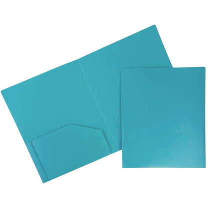 JAM PAPER Heavy Duty Plastic 2 Pocket Extra Tough School Folders - Assorted Primary Colors - 6/Pack