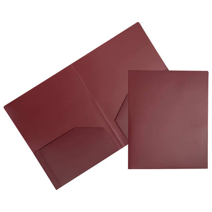 JAM PAPER Heavy Duty Plastic 2 Pocket Extra Tough School Folders - Assorted Primary Colors - 6/Pack