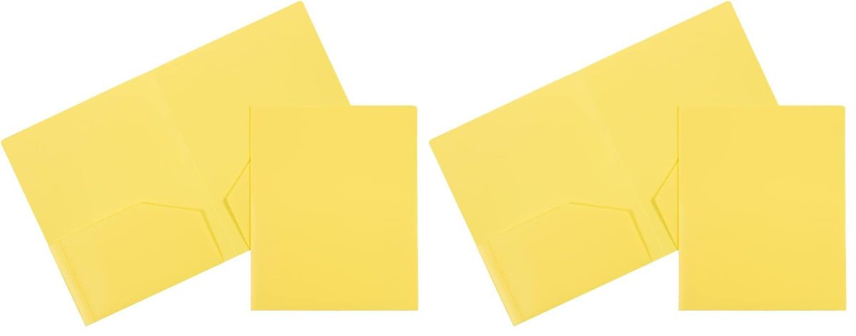 JAM PAPER Heavy Duty Plastic 2 Pocket Extra Tough School Folders - Assorted Primary Colors - 6/Pack