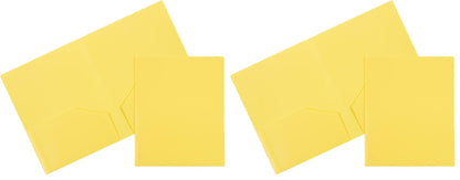 JAM PAPER Heavy Duty Plastic 2 Pocket Extra Tough School Folders - Assorted Primary Colors - 6/Pack