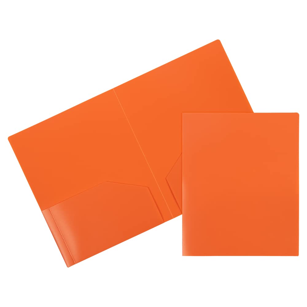 JAM PAPER Heavy Duty Plastic 2 Pocket Extra Tough School Folders - Assorted Primary Colors - 6/Pack