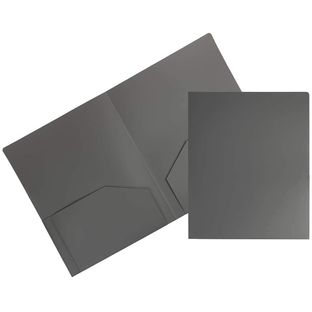 JAM PAPER Heavy Duty Plastic 2 Pocket Extra Tough School Folders - Assorted Primary Colors - 6/Pack