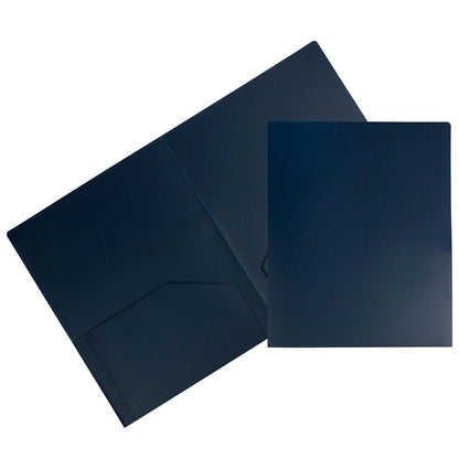 JAM PAPER Heavy Duty Plastic 2 Pocket Extra Tough School Folders - Assorted Primary Colors - 6/Pack