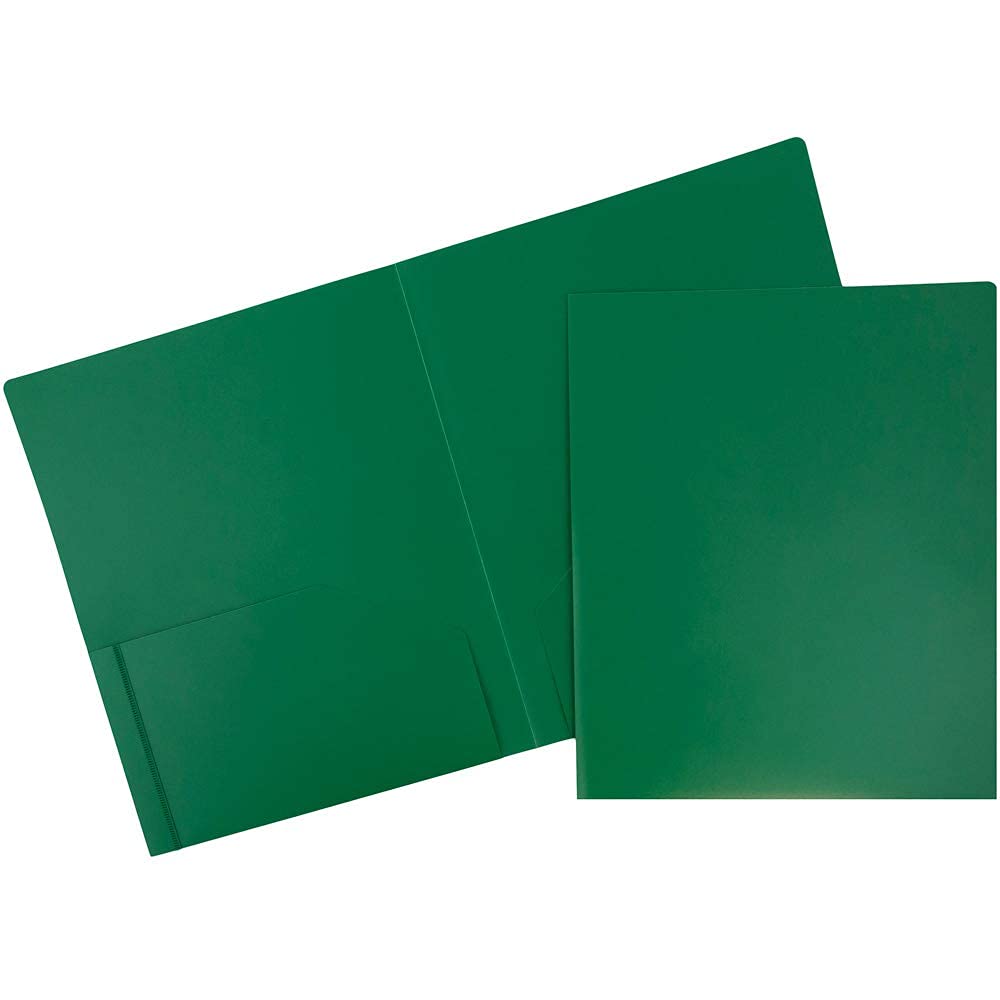 JAM PAPER Heavy Duty Plastic 2 Pocket Extra Tough School Folders - Assorted Primary Colors - 6/Pack