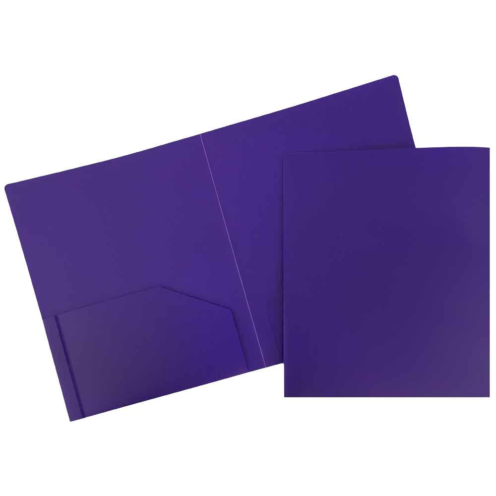 JAM PAPER Heavy Duty Plastic 2 Pocket Extra Tough School Folders - Assorted Primary Colors - 6/Pack