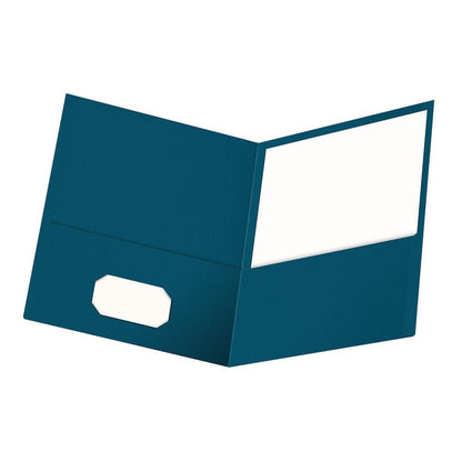 Oxford Twin-Pocket Folders, Textured Paper, Letter Size, Dark Blue, Holds 100 Sheets, Box of 25 (57538EE)