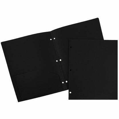 JAM PAPER Heavy Duty Plastic 3 Hole Punch Pocket Folders - Extra Tough School Folders - Assorted Primary Colors - 6/Pack