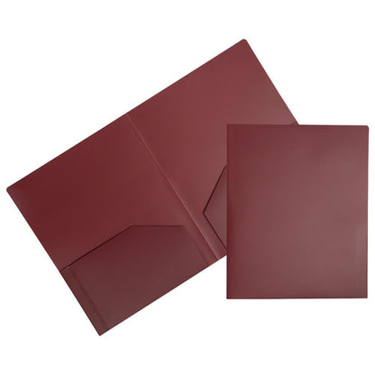 JAM PAPER Heavy Duty Plastic 2 Pocket Extra Tough School Folders - Assorted Primary Colors - 6/Pack