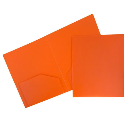 JAM PAPER Heavy Duty Plastic 2 Pocket Extra Tough School Folders - Assorted Primary Colors - 6/Pack