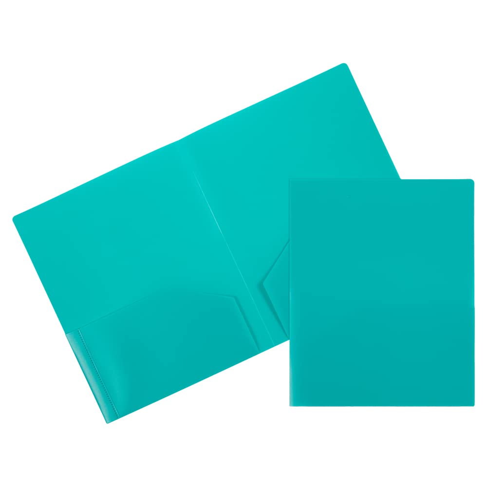 JAM PAPER Heavy Duty Plastic 2 Pocket Extra Tough School Folders - Assorted Primary Colors - 6/Pack