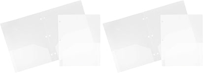 JAM PAPER Heavy Duty Plastic 3 Hole Punch Pocket Folders - Extra Tough School Folders - Assorted Primary Colors - 6/Pack