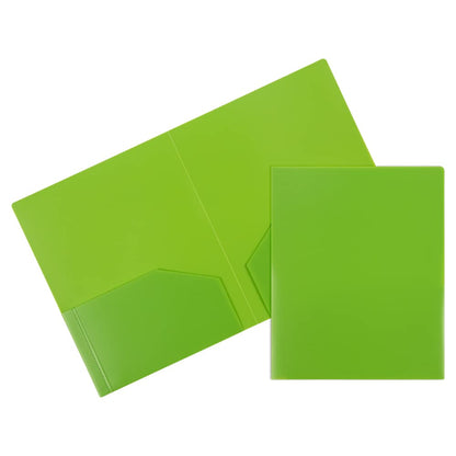JAM PAPER Heavy Duty Plastic 2 Pocket Extra Tough School Folders - Assorted Primary Colors - 6/Pack