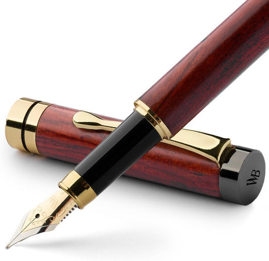 Wordsworth & Black Bamboo Wood Fountain Pen Set for Writing, Fine Nib