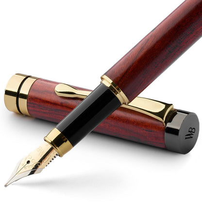 Wordsworth & Black Bamboo Wood Fountain Pen Set for Writing, Fine Nib