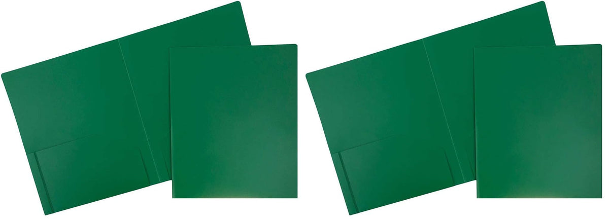 JAM PAPER Heavy Duty Plastic 2 Pocket Extra Tough School Folders - Assorted Primary Colors - 6/Pack