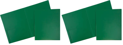 JAM PAPER Heavy Duty Plastic 2 Pocket Extra Tough School Folders - Assorted Primary Colors - 6/Pack