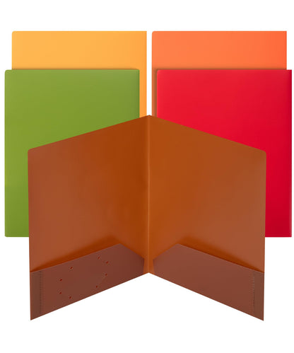 Mr. Pen- Plastic Folders with Pockets, 5 pcs | Aesthetic File Folder with Business Card Slot, 2-Pocket Folder, Back to School, Office, Filing Supplies