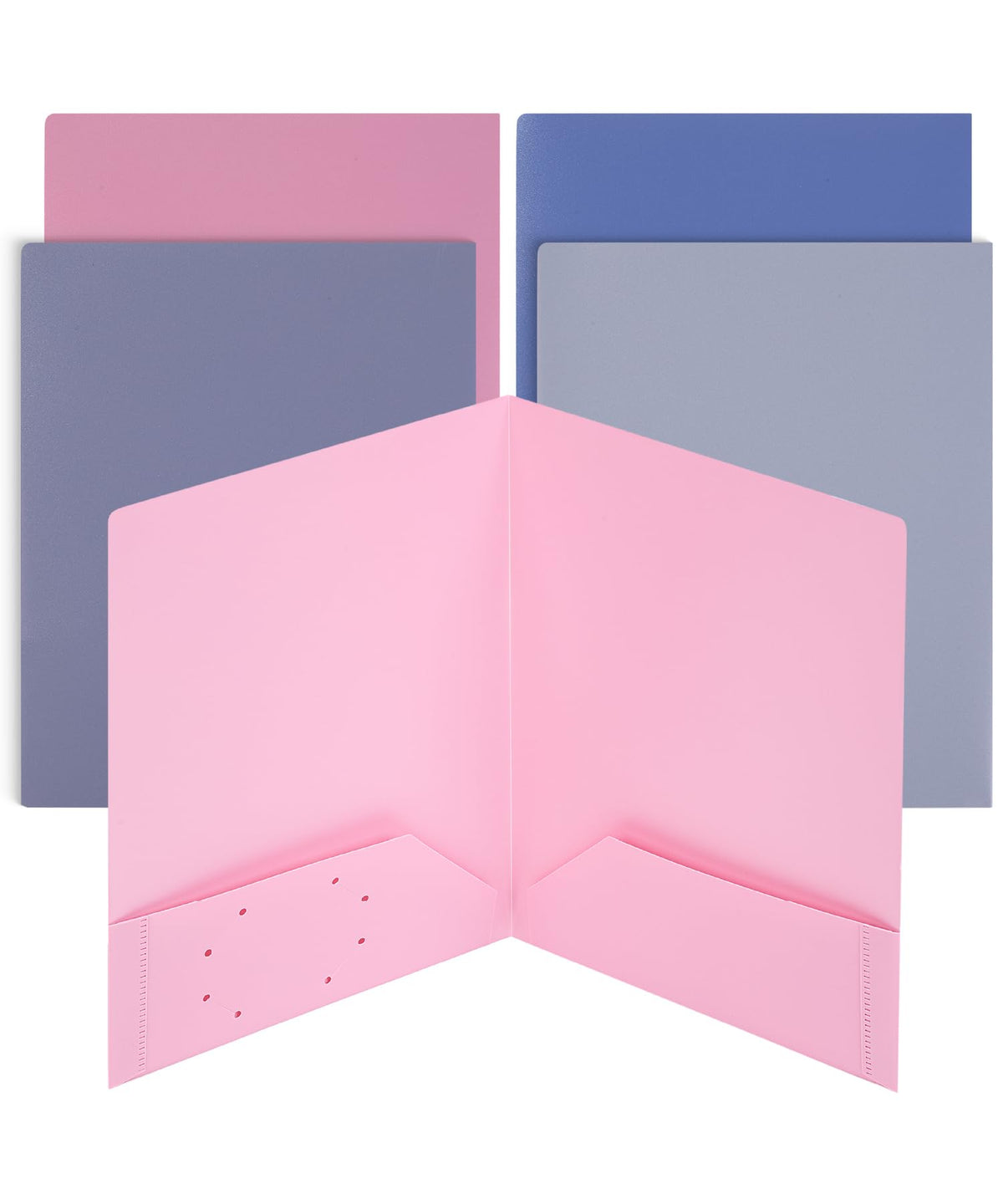 Mr. Pen- Plastic Folders with Pockets, 5 pcs | Aesthetic File Folder with Business Card Slot, 2-Pocket Folder, Back to School, Office, Filing Supplies