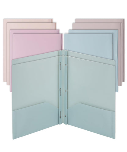 Mr. Pen- Plastic Folders with Pockets and Prongs, 5 Pack, Letter Size