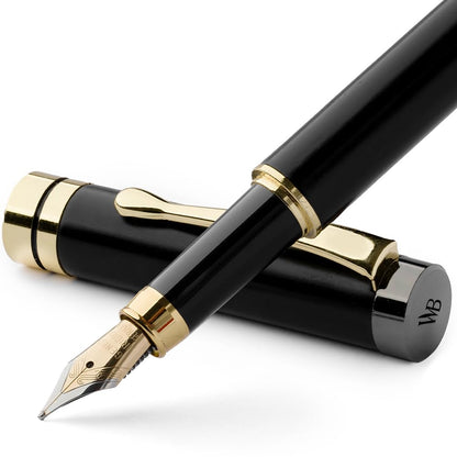 Wordsworth & Black Bamboo Wood Fountain Pen Set for Writing, Fine Nib