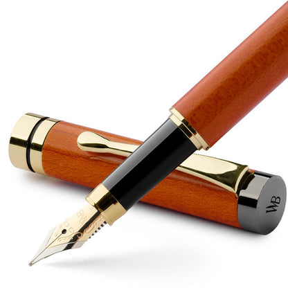 Wordsworth & Black Bamboo Wood Fountain Pen Set for Writing, Fine Nib