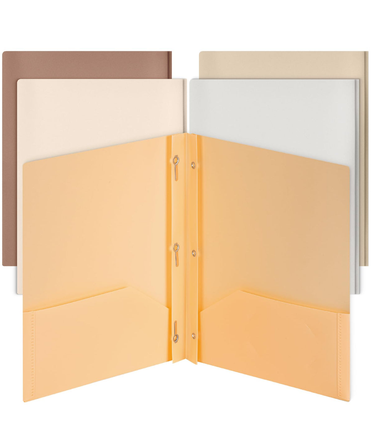 Mr. Pen- Plastic Folders with Pockets and Prongs, 5 Pack, Letter Size