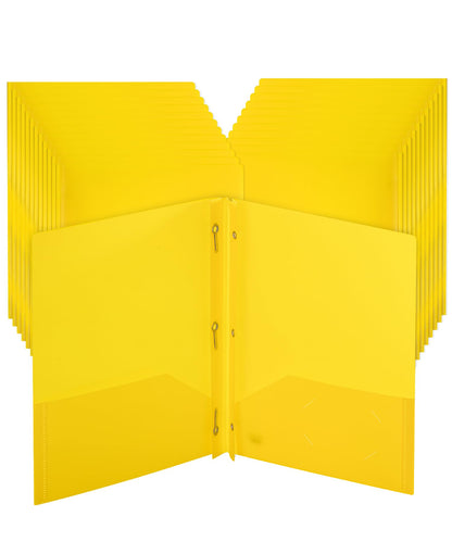 Mr. Pen- Plastic Folders with Pockets and Prongs, 5 Pack, Letter Size