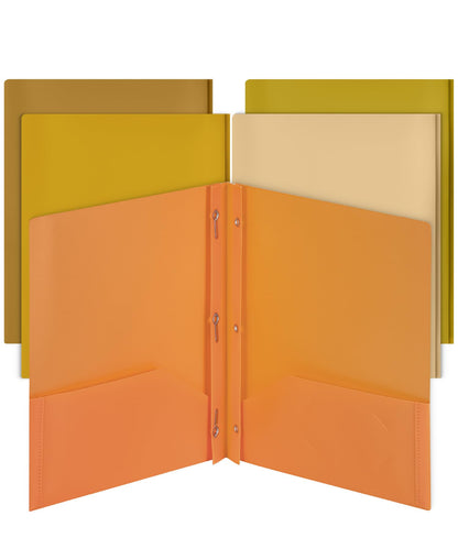 Mr. Pen- Plastic Folders with Pockets and Prongs, 5 Pack, Letter Size