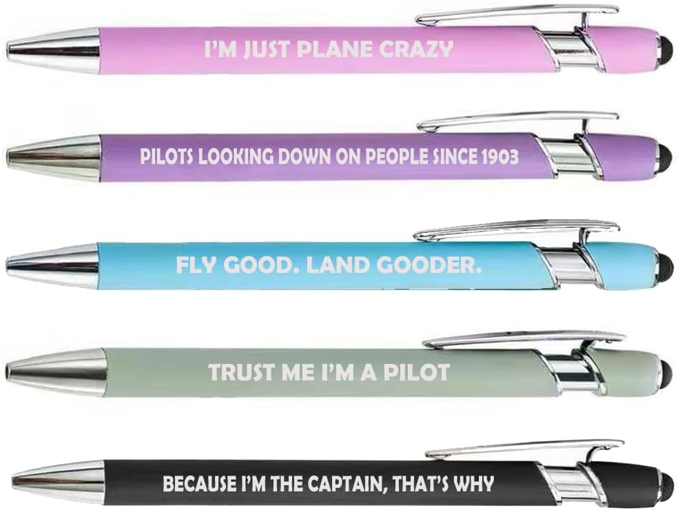Set of 5 Pens Gift Pilot Aviation Airplane (Set B)