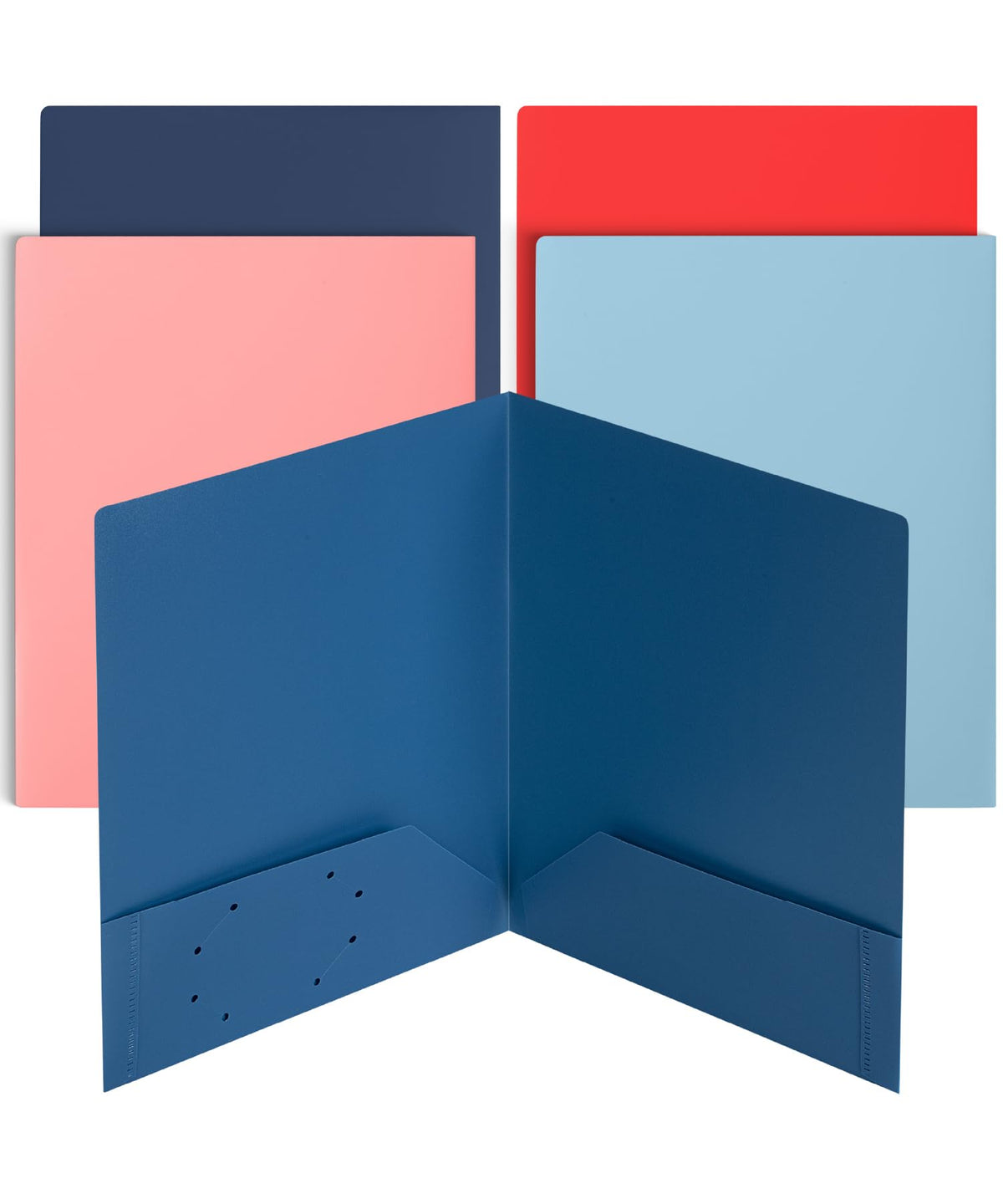 Mr. Pen- Plastic Folders with Pockets, 5 pcs | Aesthetic File Folder with Business Card Slot, 2-Pocket Folder, Back to School, Office, Filing Supplies
