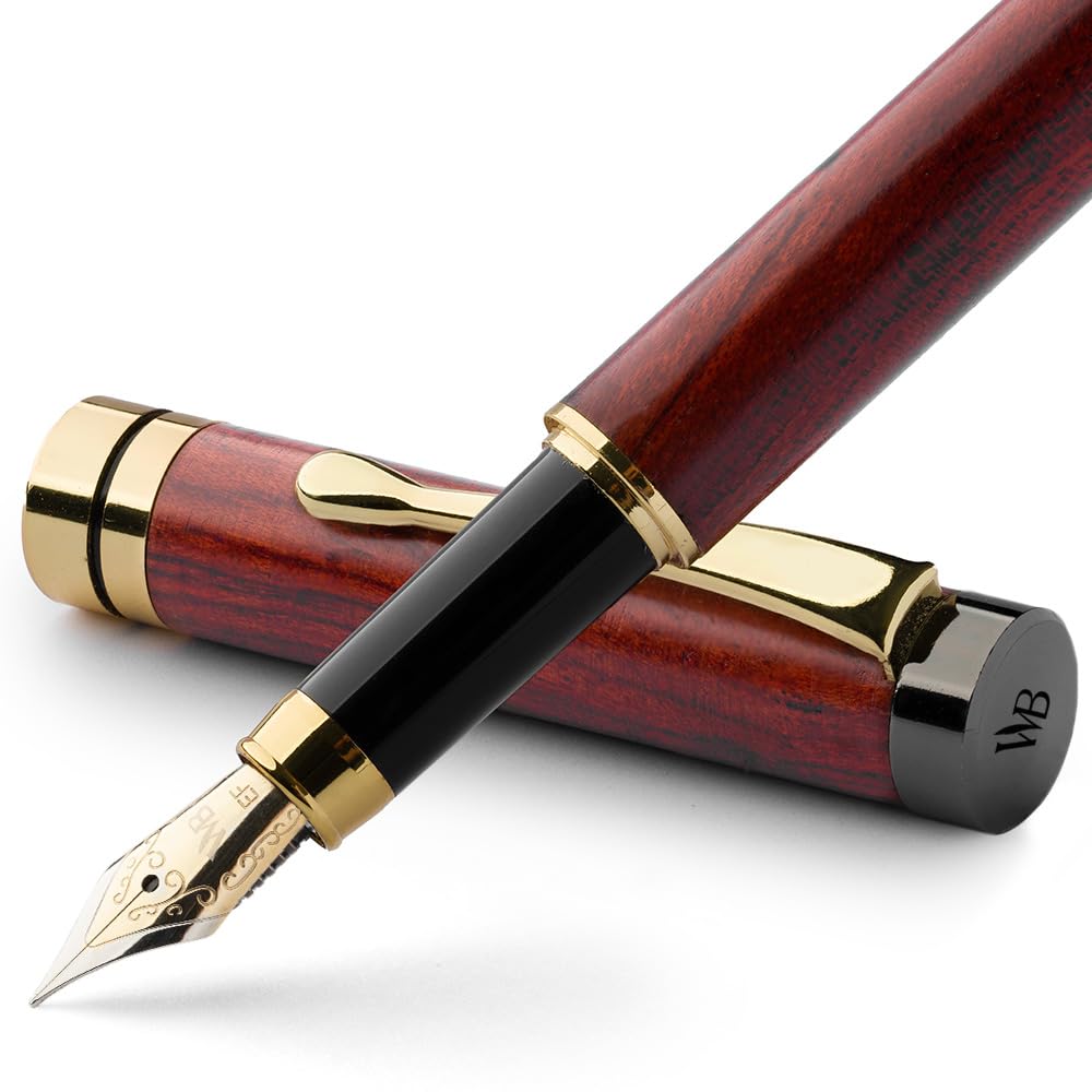 Wordsworth & Black Bamboo Wood Fountain Pen Set for Writing, Fine Nib