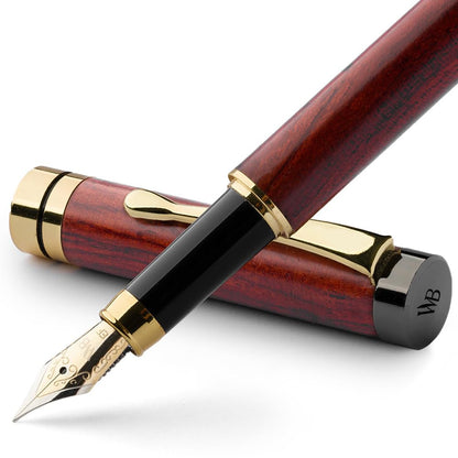 Wordsworth & Black Bamboo Wood Fountain Pen Set for Writing, Fine Nib