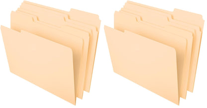 Pendaflex File Folders, 100 Pack, Durable Manila Folders, Letter Size (8.5" x 11"), 3 Top Tabs for Easy Labeling, Everyday Filing Essential for Offices, Classrooms & Home Document Organization
