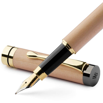 Wordsworth & Black Bamboo Wood Fountain Pen Set for Writing, Fine Nib