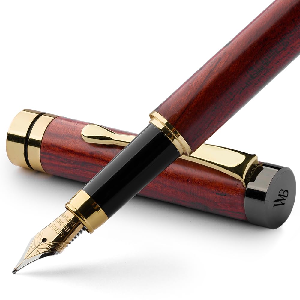 Wordsworth & Black Bamboo Wood Fountain Pen Set for Writing, Fine Nib