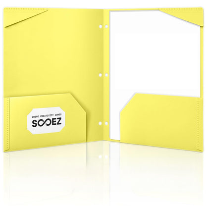 Sooez 2-Pocket Folders, Plastic Folders with Pockets 3 Hole Punched