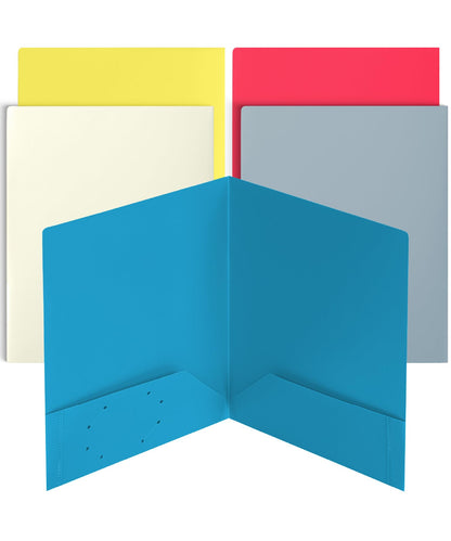 Mr. Pen- Plastic Folders with Pockets, 5 pcs | Aesthetic File Folder with Business Card Slot, 2-Pocket Folder, Back to School, Office, Filing Supplies