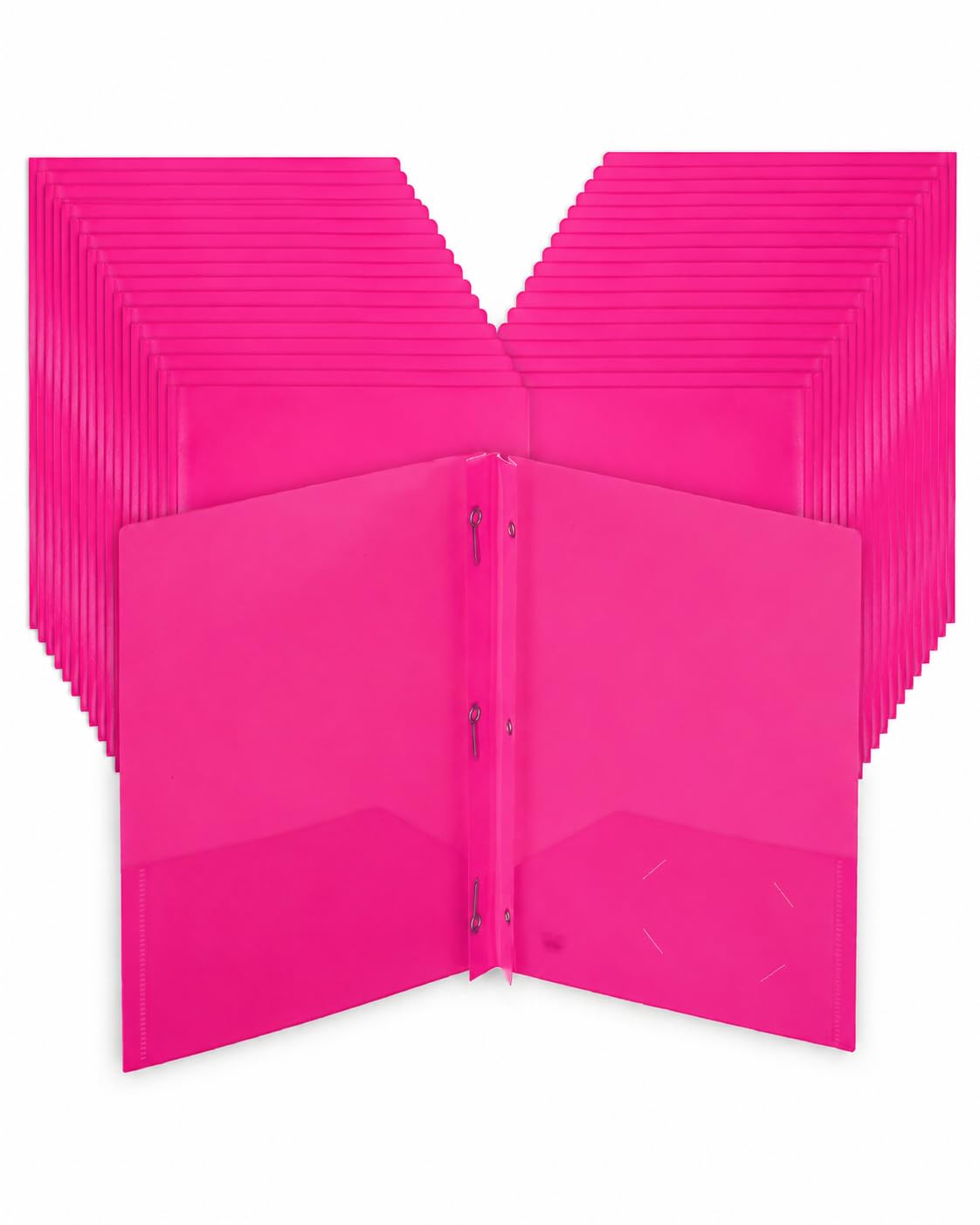 Mr. Pen- Plastic Folders with Pockets and Prongs, 5 Pack, Letter Size