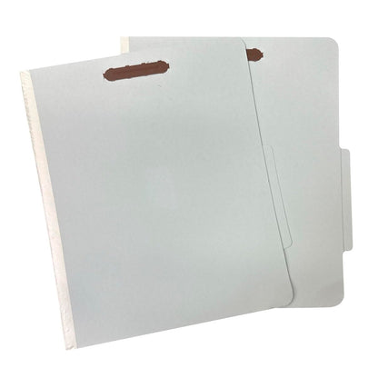 Amazon Basics Classification Folder with Prongs, 100% Recycled, 2 Dividers, 2" Embedded Fasteners, Letter Size, for Documents Organization, Light Blue, 10 Count