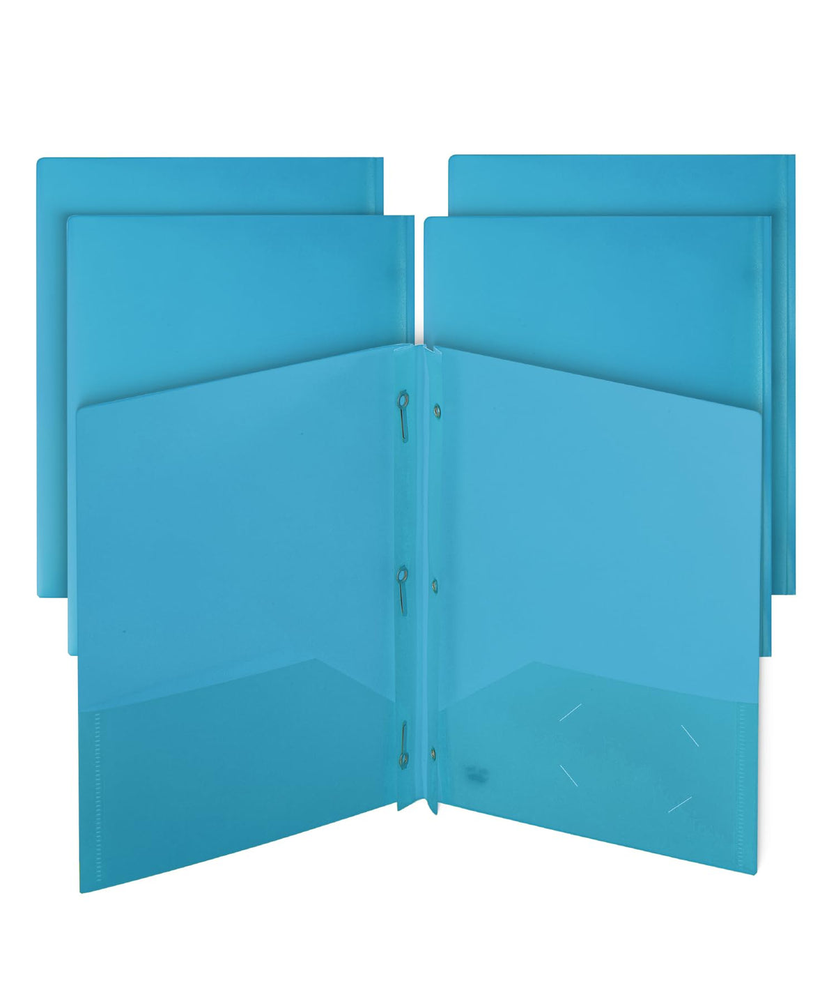 Mr. Pen- Plastic Folders with Pockets and Prongs, 5 Pack, Letter Size