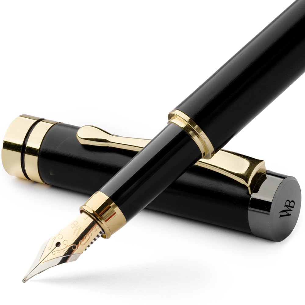 Wordsworth & Black Bamboo Wood Fountain Pen Set for Writing, Fine Nib